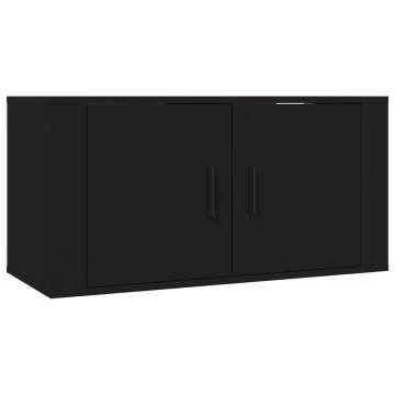  Wall Mounted TV Cabinet Black 80x34.5x40 cm