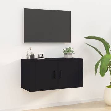  Wall Mounted TV Cabinet Black 80x34.5x40 cm