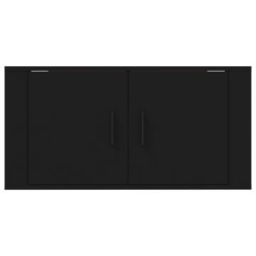  Wall Mounted TV Cabinet Black 80x34.5x40 cm