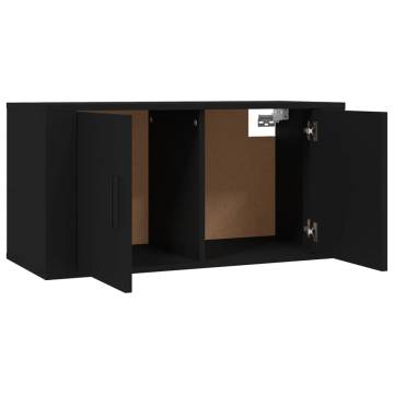  Wall Mounted TV Cabinet Black 80x34.5x40 cm