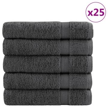  Premium Bath Towels SOLUND 25pcs Anthracite 100x150cm 600gsm