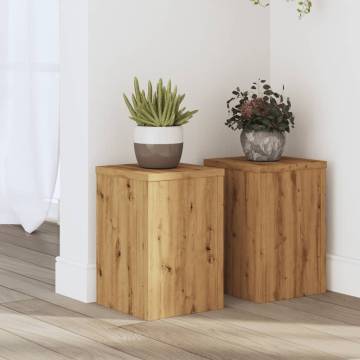  Plant Stands 2 pcs Artisian Oak 20x20x30 cm Engineered Wood