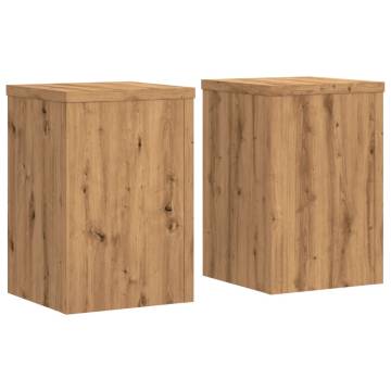  Plant Stands 2 pcs Artisian Oak 20x20x30 cm Engineered Wood