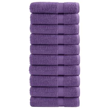  Premium Shower Towels SOLUND 10 pcs Purple 70x140 cm 600 gsm