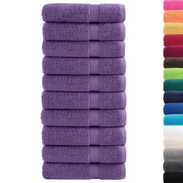  Premium Shower Towels SOLUND 10 pcs Purple 70x140 cm 600 gsm