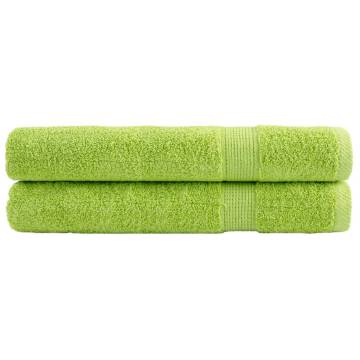  Premium Sauna Towels SOLUND 2 pcs Apple Green 80x200 cm 600 gsm