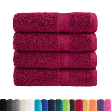  Premium Bath Towels SOLUND 4pcs Bordeaux 100x150cm 600gsm