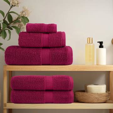  Premium Bath Towels SOLUND 4pcs Bordeaux 100x150cm 600gsm