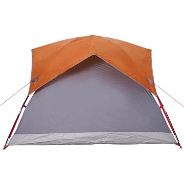  Camping Tent Cabin 4-Person Grey and Orange Waterproof