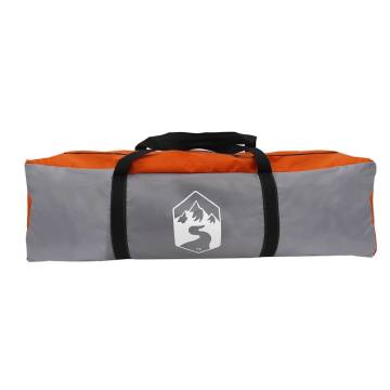  Camping Tent Cabin 4-Person Grey and Orange Waterproof