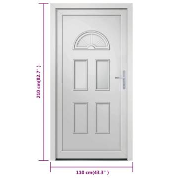  Front Door White 110x210 cm PVC