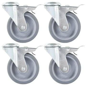  16 pcs Bolt Hole Swivel Casters 100 mm