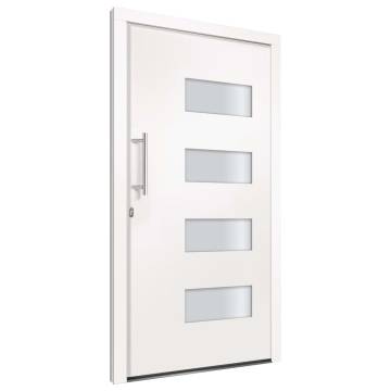  Front Door Aluminium and PVC White 100x200 cm