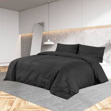 Duvet Cover Set Black 135x200 cm Cotton