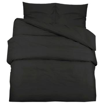 Duvet Cover Set Black 135x200 cm Cotton