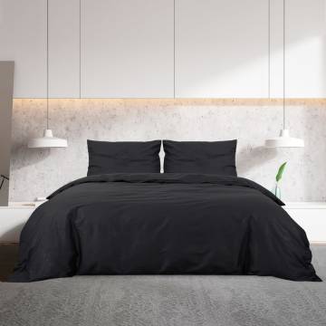 Duvet Cover Set Black 135x200 cm Cotton