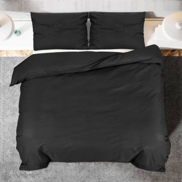 Duvet Cover Set Black 135x200 cm Cotton