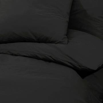 Duvet Cover Set Black 135x200 cm Cotton