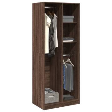  Wardrobe Brown Oak 80x50x200 cm Engineered Wood