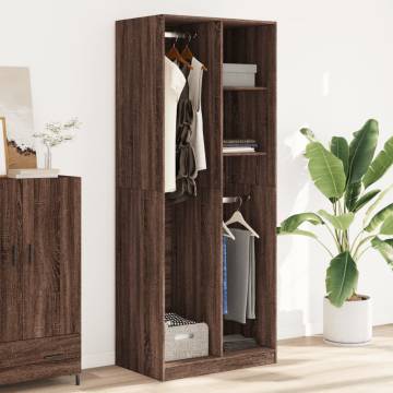  Wardrobe Brown Oak 80x50x200 cm Engineered Wood