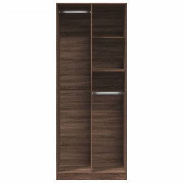  Wardrobe Brown Oak 80x50x200 cm Engineered Wood