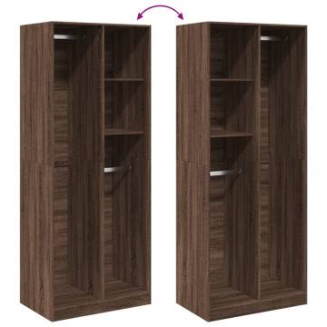  Wardrobe Brown Oak 80x50x200 cm Engineered Wood