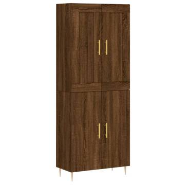  Highboard Brown Oak 69.5x34x180 cm Engineered Wood