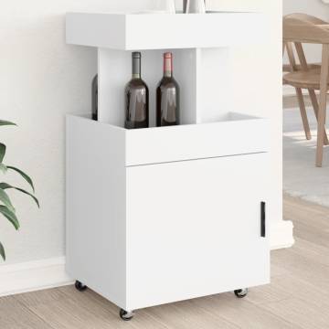  Bar Cart White 50x41x89 cm Engineered Wood