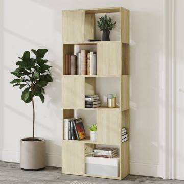  Book Cabinet Room Divider Sonoma Oak 60x24x155 cm