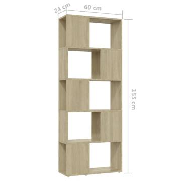  Book Cabinet Room Divider Sonoma Oak 60x24x155 cm