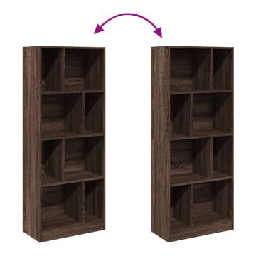  Bookcase Brown Oak 57x28.5x141 cm Engineered Wood