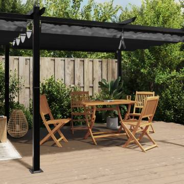  Garden Gazebo with Retractable Roof Anthracite 3x6 m Aluminium