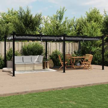  Garden Gazebo with Retractable Roof Anthracite 3x6 m Aluminium