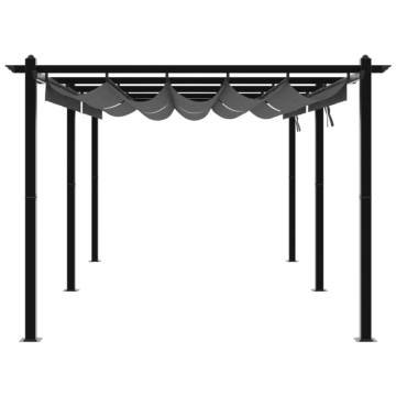  Garden Gazebo with Retractable Roof Anthracite 3x6 m Aluminium