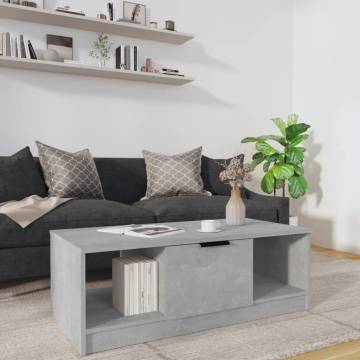  Coffee Table Concrete Grey 102x50x36 cm Engineered Wood