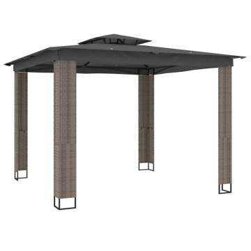  Gazebo with Double Roof Anthracite 2.94x2.94 m Steel