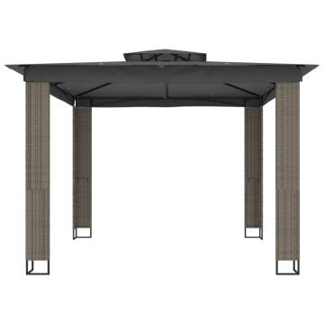  Gazebo with Double Roof Anthracite 2.94x2.94 m Steel