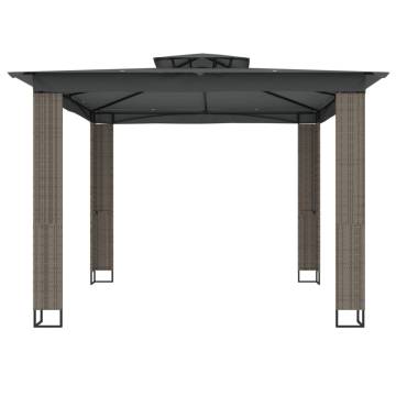  Gazebo with Double Roof Anthracite 2.94x2.94 m Steel