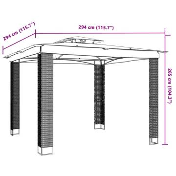  Gazebo with Double Roof Anthracite 2.94x2.94 m Steel