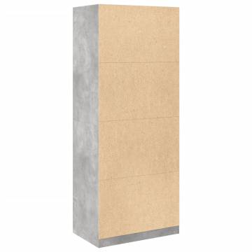  Wardrobe Concrete Grey 80x50x200 cm Engineered Wood