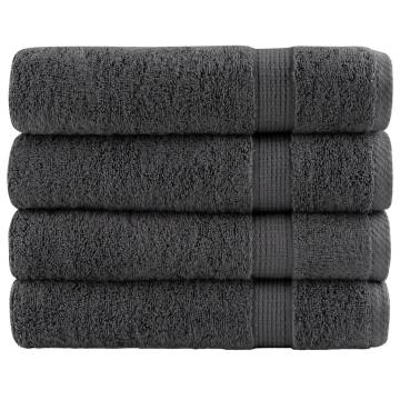  Premium Bath Towels SOLUND 4pcs Anthracite 100x150cm 600gsm