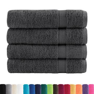  Premium Bath Towels SOLUND 4pcs Anthracite 100x150cm 600gsm