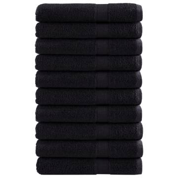  Premium Sauna Towels SOLUND 10 pcs Black 80x200 cm 600 gsm