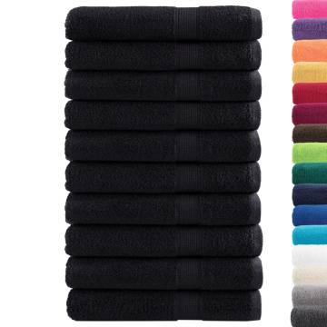  Premium Sauna Towels SOLUND 10 pcs Black 80x200 cm 600 gsm