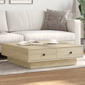  Coffee Table Sonoma Oak 90x90x28 cm Engineered Wood