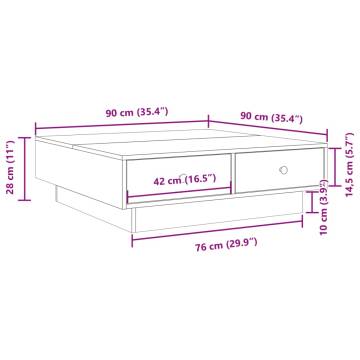  Coffee Table Sonoma Oak 90x90x28 cm Engineered Wood