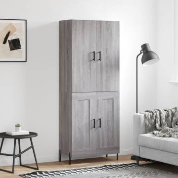  Highboard Grey Sonoma 69.5x34x180 cm Engineered Wood