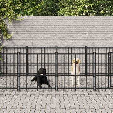 Outdoor Dog Kennel Steel 16.89 m²