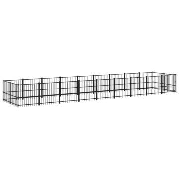 Outdoor Dog Kennel Steel 16.89 m²