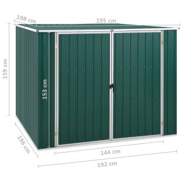  Garden Shed Green 195x198x159 cm Galvanised Steel